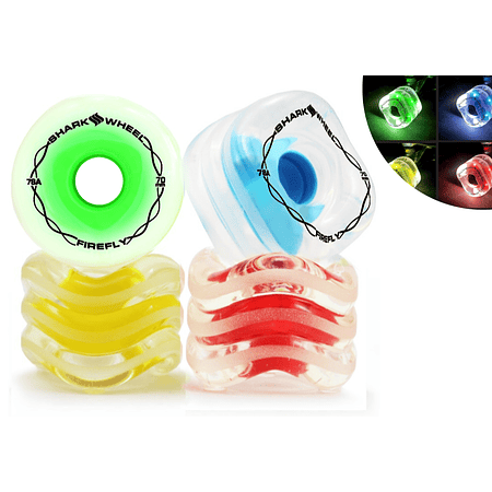 Shark Wheel FireFly 70mm Full Colors Ruedas Longboard