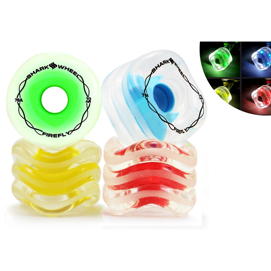 Shark Wheel FireFly 70mm Full Colors Ruedas Longboard