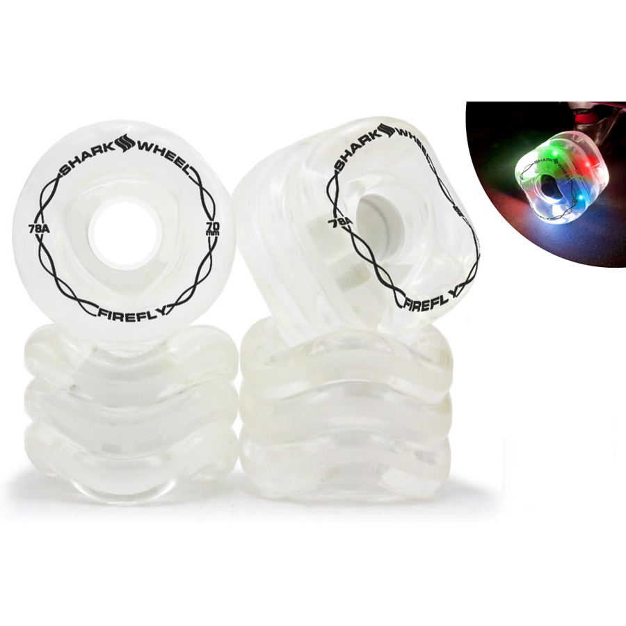 Shark Wheel FireFly 70mm Clear Multi Color Ruedas Longboard