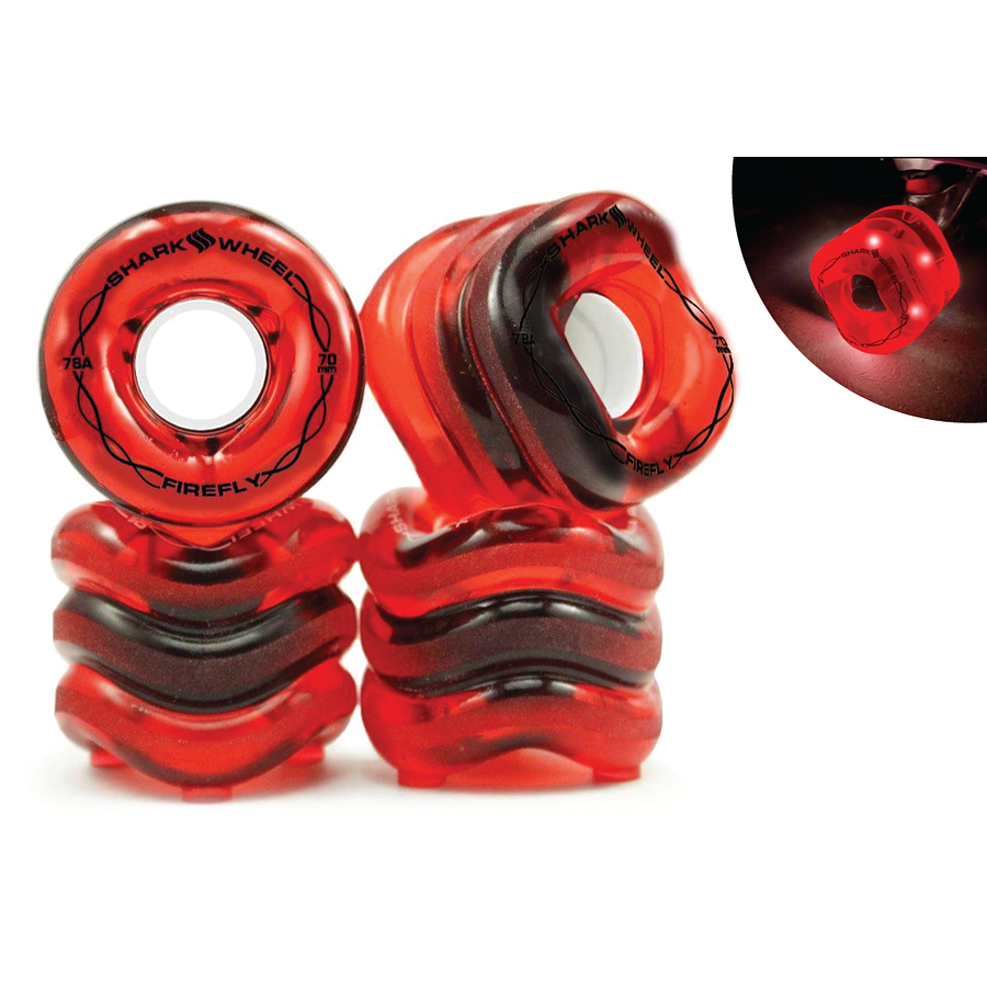 Shark Wheel FireFly 70mm Red Colors Ruedas Longboard