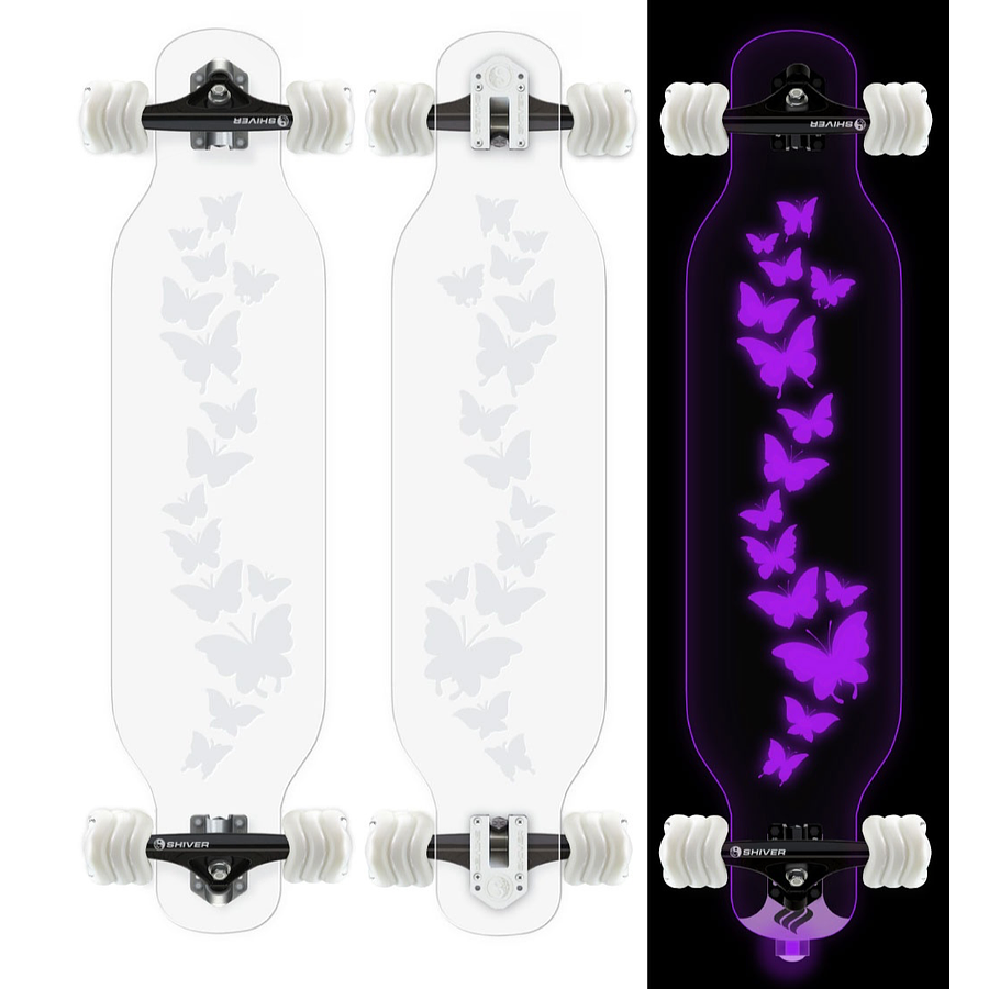 Shark Wheels Clear Butterfly Logboard Armado