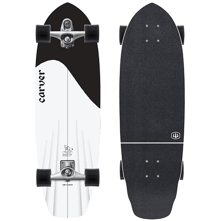 Carver C7 Coal Satin 32.5'' Black Tip Surfskate Complete (V4)