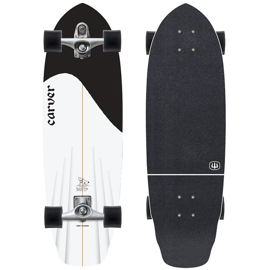 Carver C7 Coal Satin 32.5'' Black Tip Surfskate Complete (V4)