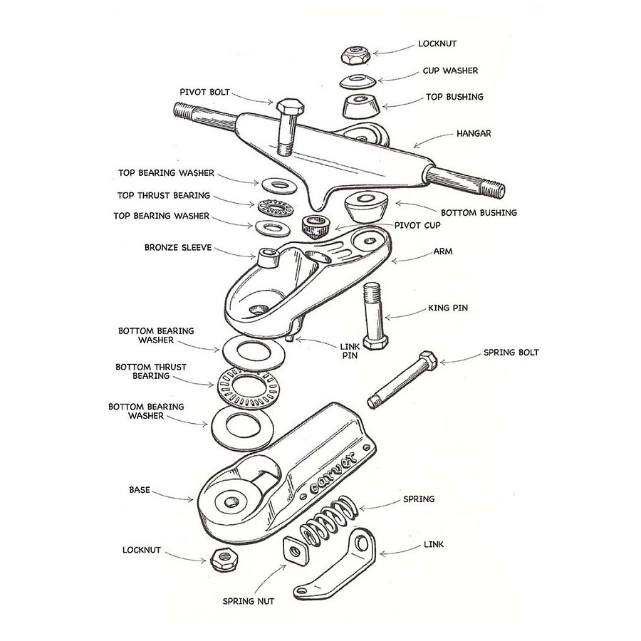 Carver C7 Hollow Truck Set- Raw Surfskate