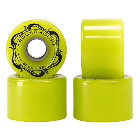 Roundhouse 65mm Slick -Green Glo Wheel Set Ruedas