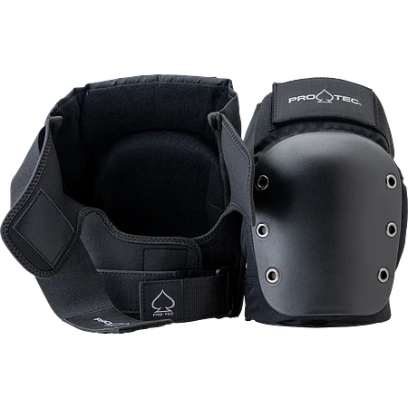 Protec Street Knee Pad Open Black Black Rodilleras