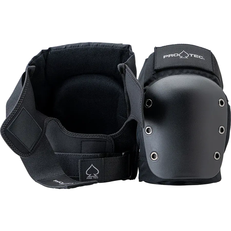 Protec Street Knee Pad Open Black Black Rodilleras