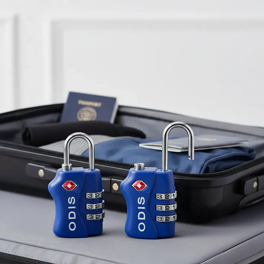 2 Candados Odis Tsa Maleta Viaje Con Clave - Azul