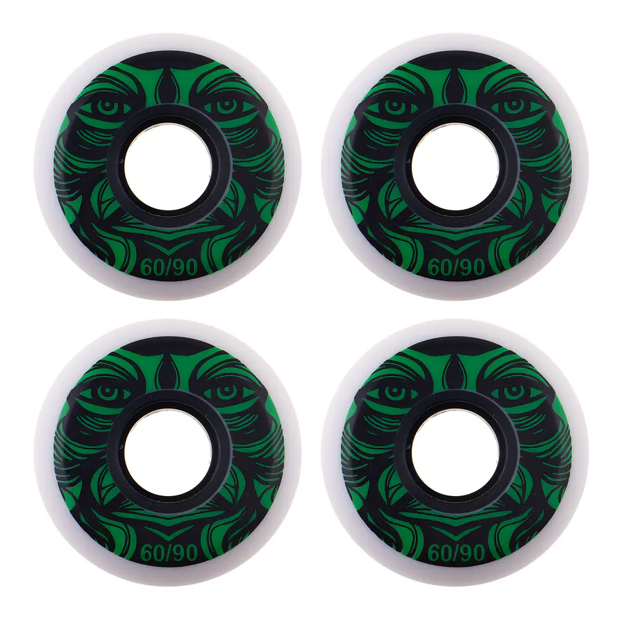 Kaltik White Green Face 60 mm/90a Ruedas Patines