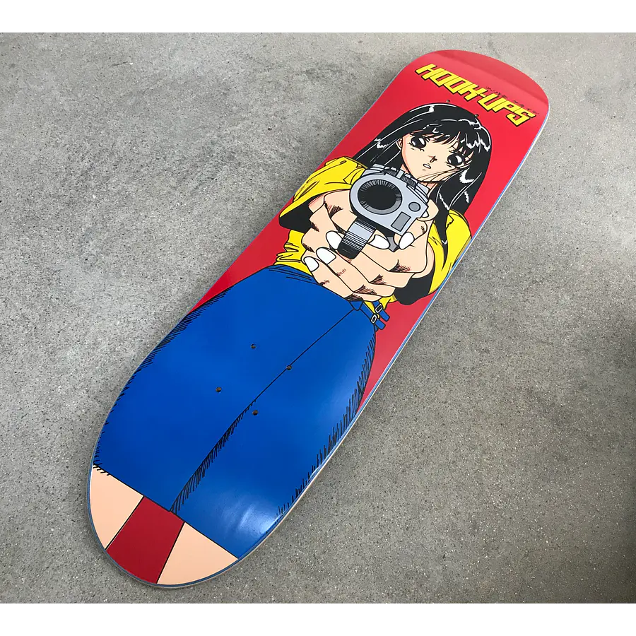 Hook Ups Official Barrel of a Gun Hand Screened 8.0 X 31.75 Tabla Skate