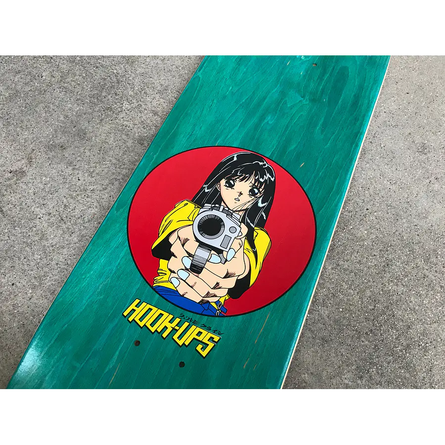 Hook Ups Official Barrel of a Gun Hand Screened 8.0 X 31.75 Tabla Skate