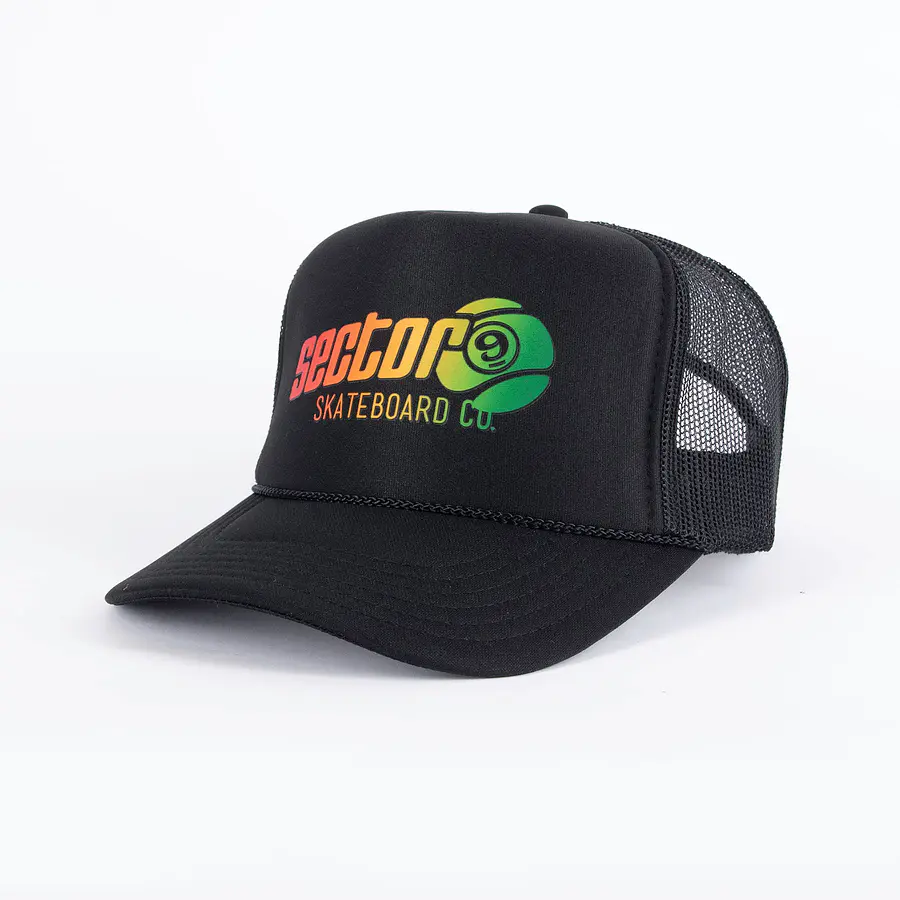 Sector 9 Logo Trucker Black Rasta