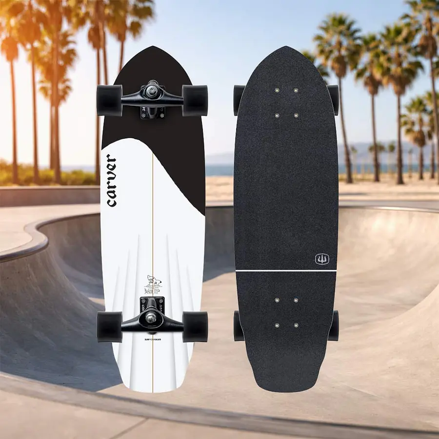 Carver CX Coal Satin 32.5'' Black Tip Surfskate Complete