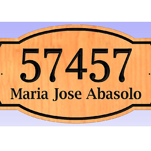 letrero numero de casa 22x40cm M. Clasico
