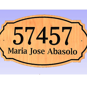 letrero numero de casa 22x40cm M. Clasico ova