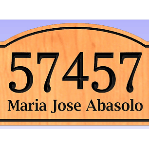 letrero numero de casa 22x40cm M. mixto