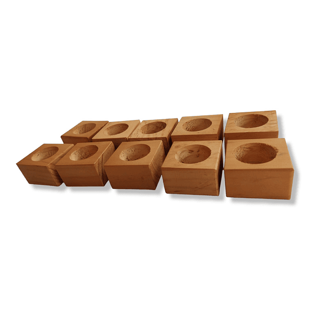 10 Macetas De Madera Para Suculentas De 6x6cm 2