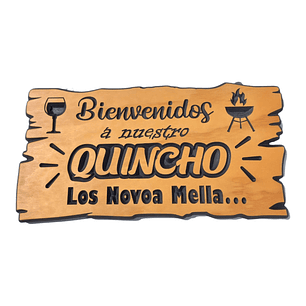 Letrero  quincho 25x50cm
