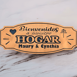 letrero bienvenida hogar 27x70cm