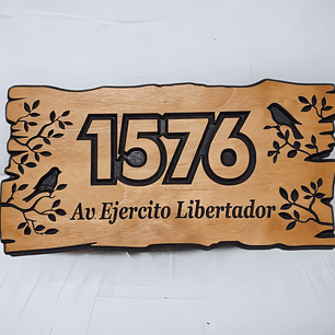 Letrero numero casa 25x49cm, Modelo Primavera