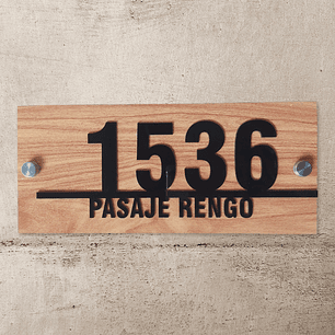 Placa Domicilio, hasta 5 números de casa y dirección 13x30cm, Modelo G2