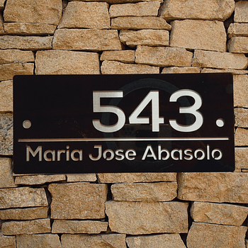 Placa números de casa y domicilio, 13x30cm, Modelo K2, Hasta 5 Numeros