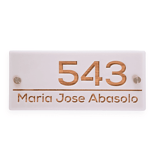 Placa números de casa y domicilio, 13x30cm, Modelo L2, Hasta 5 Numeros