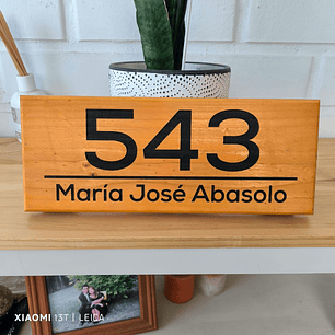 Números de casa, placa hasta 5 números, madera, 14x35cm, Modelo M