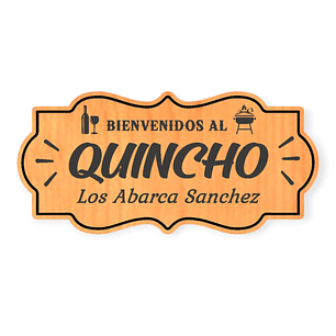 Letrero Madera Quincho 25x50cm Personalizado vintage