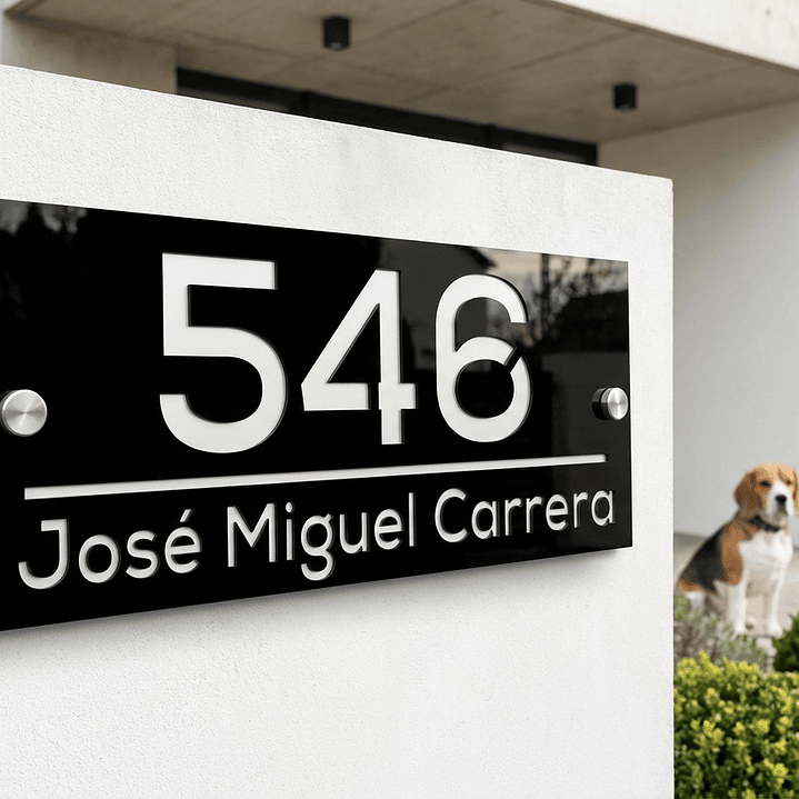 Números de Casa 17x40cm alta visibilidad Hasta 5 números Y Dirección. Modelo K5  3