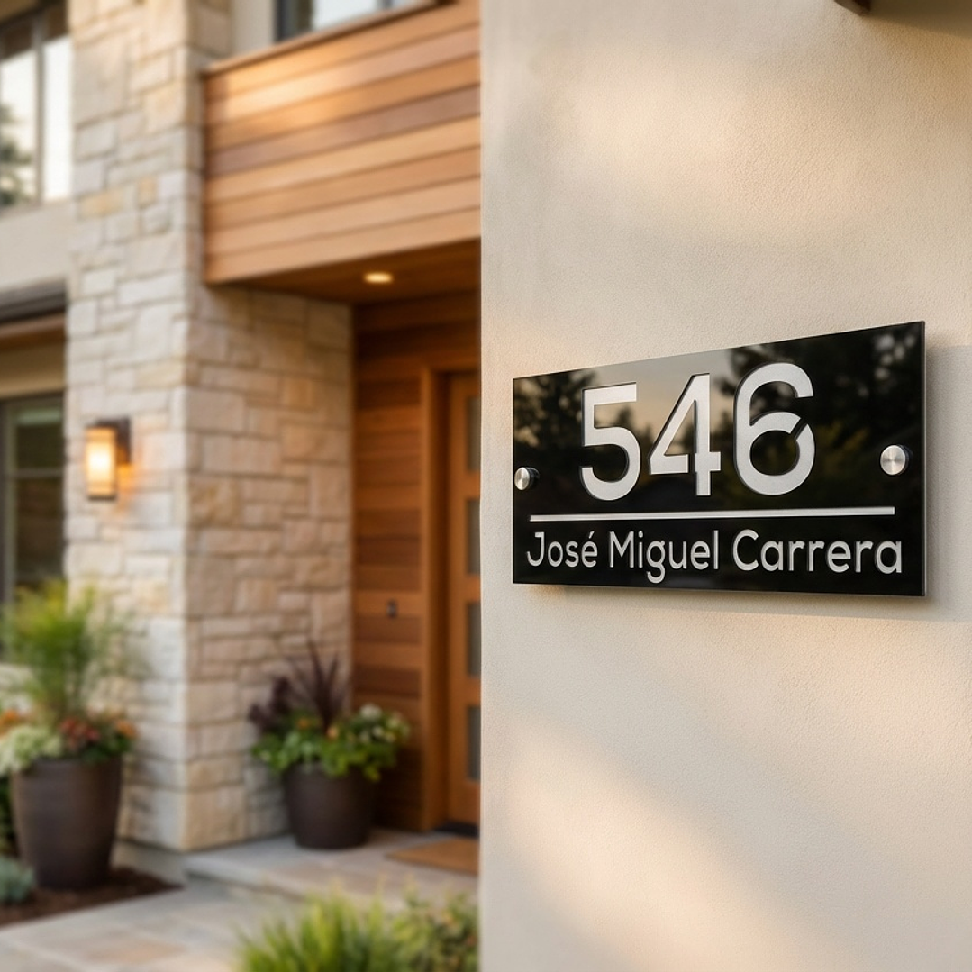 Números de Casa 17x40cm alta visibilidad Hasta 5 números Y Dirección. Modelo K5  2