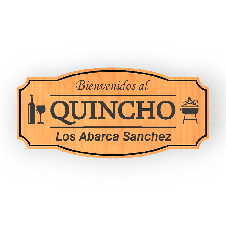 Letrero de madera para quincho 35×70 cm personalizado – estilo clasico 5