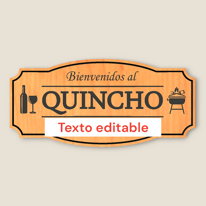 Letrero de madera para quincho 35×70 cm personalizado – estilo clasico 3
