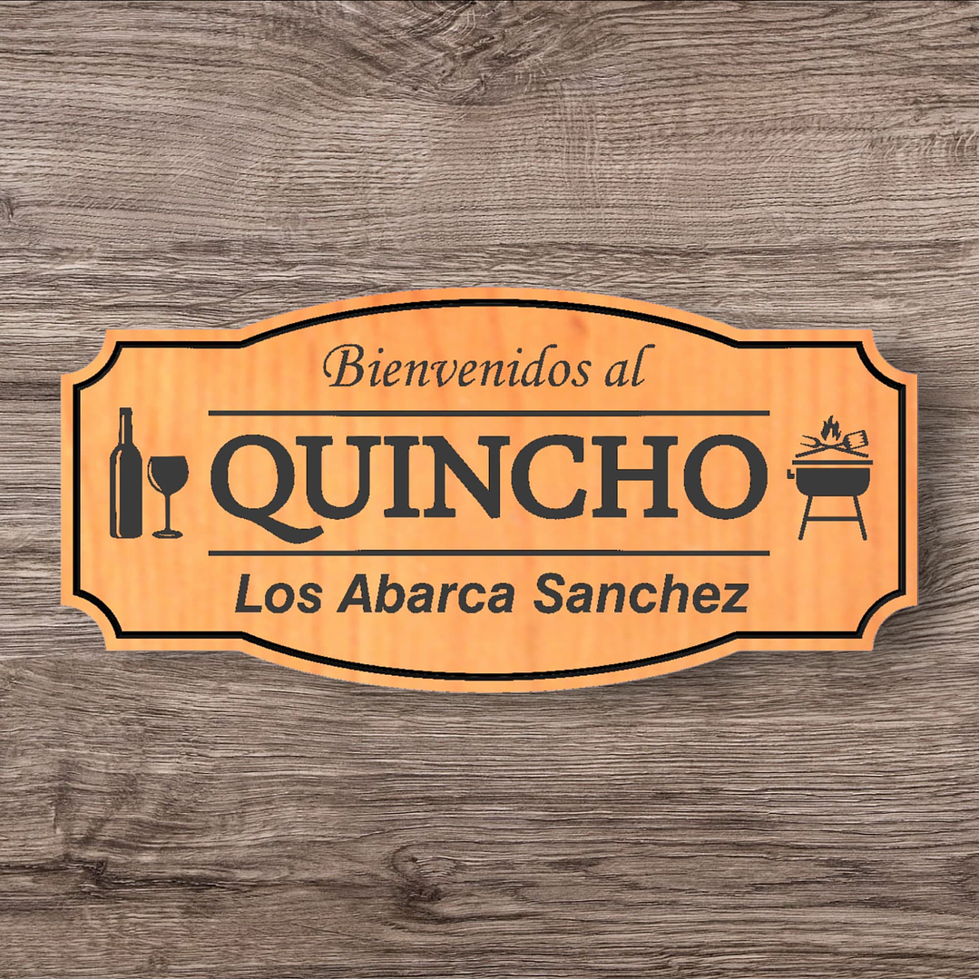 Letrero de madera para quincho 35×70 cm personalizado – estilo clasico 6