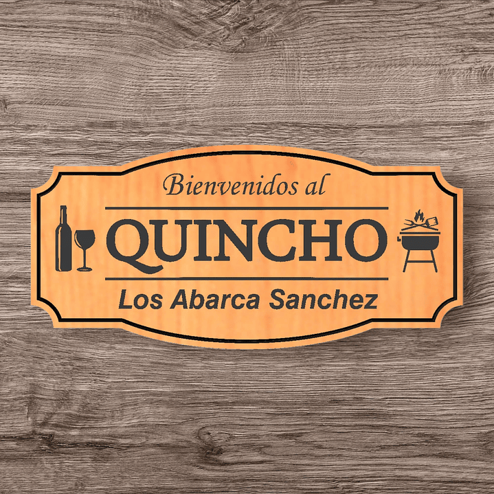 Letrero de madera para quincho 35×70 cm personalizado – estilo clasico 6