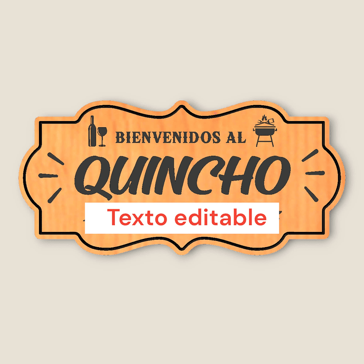 Letrero de madera para quincho 35×70 cm personalizado – estilo vintage 2