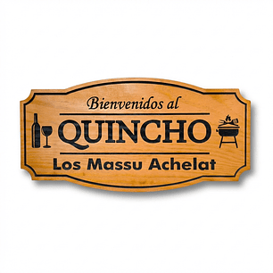 Letrero de madera para quincho 25×50 cm personalizado – estilo clasico