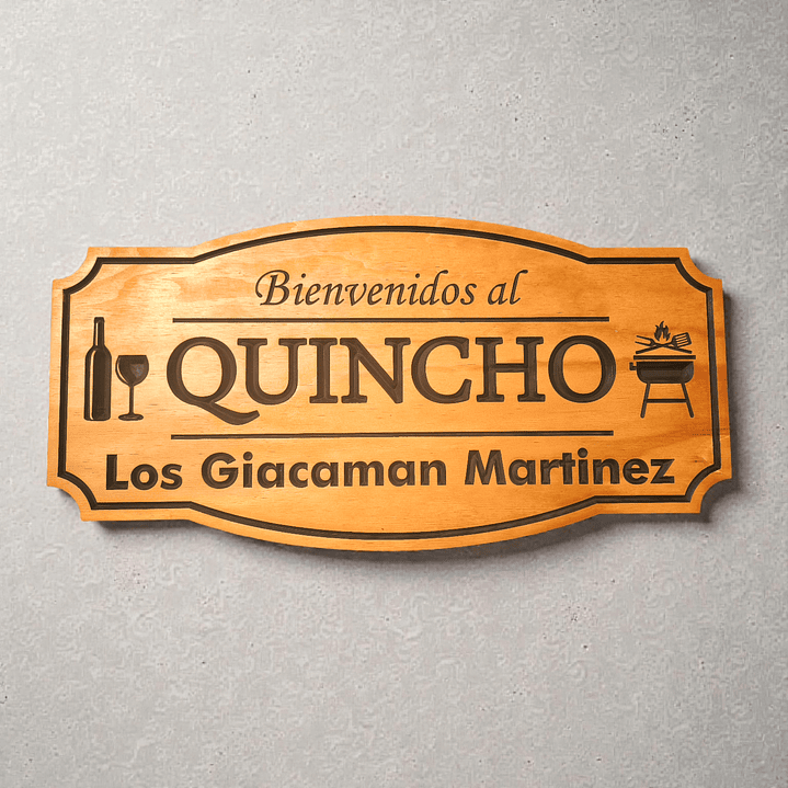 Letrero de madera para quincho 35×70 cm personalizado – estilo clasico 4