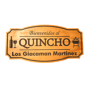 Letrero de madera para quincho 35×70 cm personalizado – estilo clasico