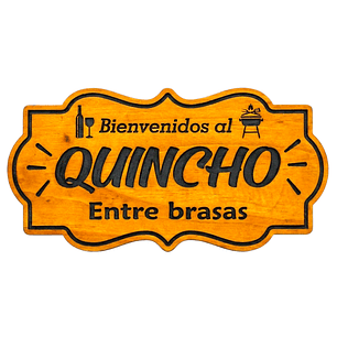 Letrero de madera para quincho 25×50 cm personalizado – estilo vintage