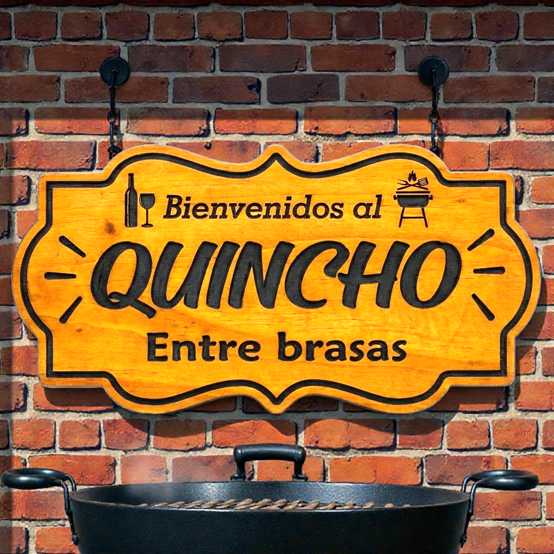 Letrero de madera para quincho 25×50 cm personalizado – estilo vintage 2