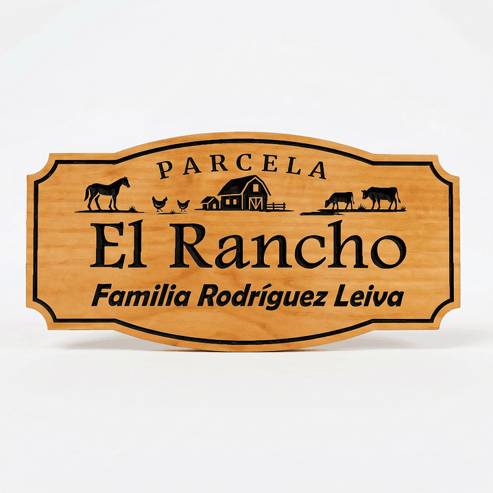Letrero de Madera Personalizado para Parcela o Cabaña modelo clasico 1