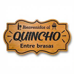 Letrero de madera para quincho 35×70 cm personalizado – estilo vintage