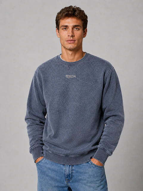 POLERÓN ACID WASH CUELLO REDONDO (HEAVYWEIGHT)