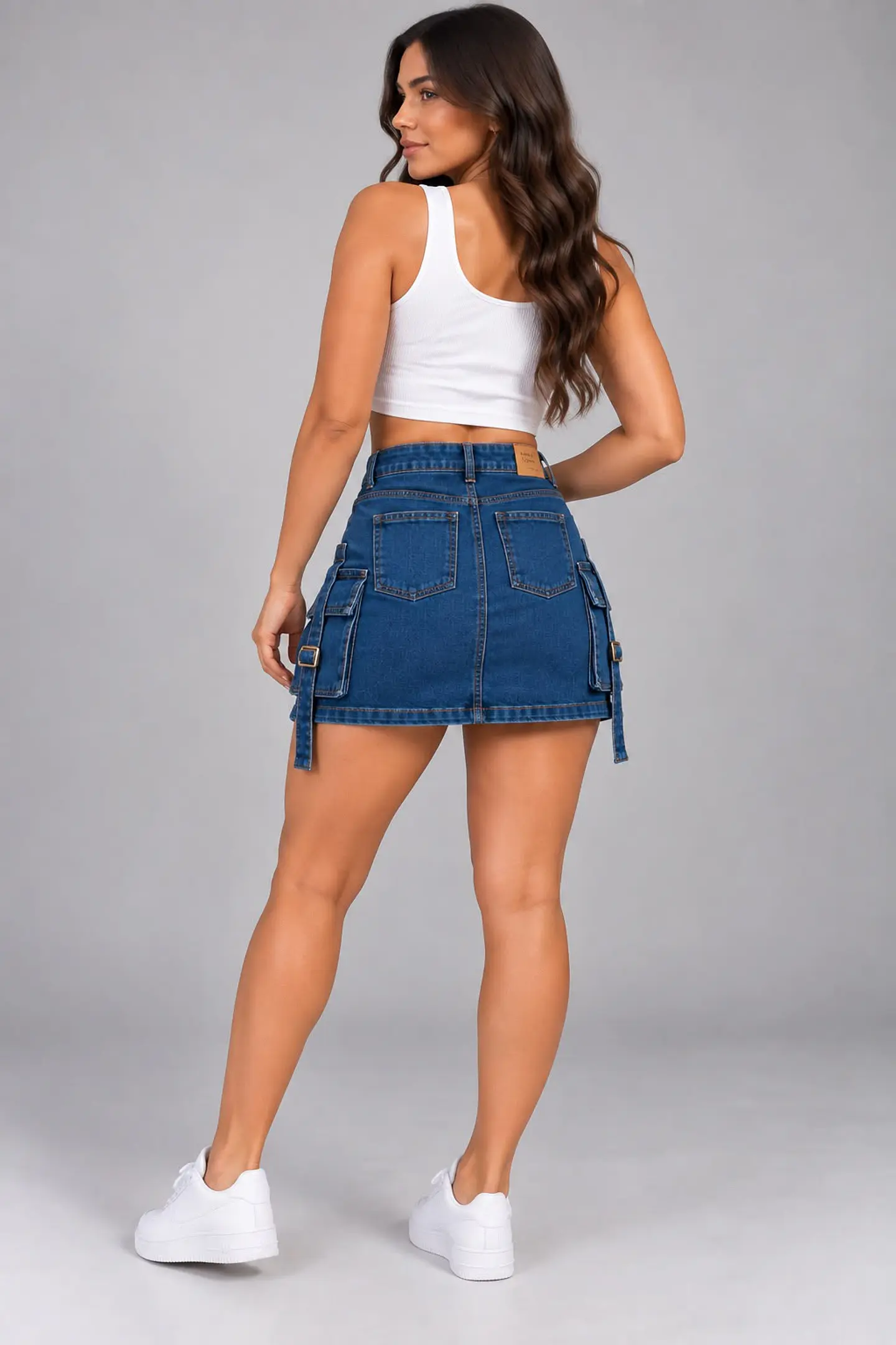 FALDA SHORT CARGO MEZCLILLA 4