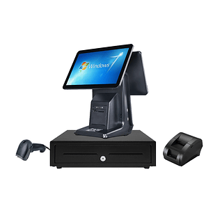 KIT Punto Venta AIO 2 Pantallas M121W Táctil 15.6 + 14 INTEL I3 8GB M2.SSD Full Venta e Inventario