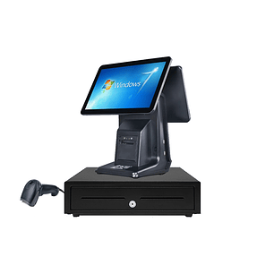 KIT Punto Venta AIO 2 Pantallas M121W Táctil 15.6 + 14 INTEL I3 8GB M2.SSD Full Venta e Inventario