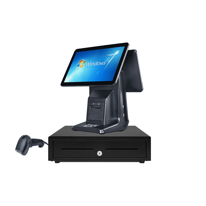 KIT Punto Venta AIO 2 Pantallas M121W Táctil 15.6 + 14 INTEL I3 8GB M2.SSD Full Venta e Inventario 1