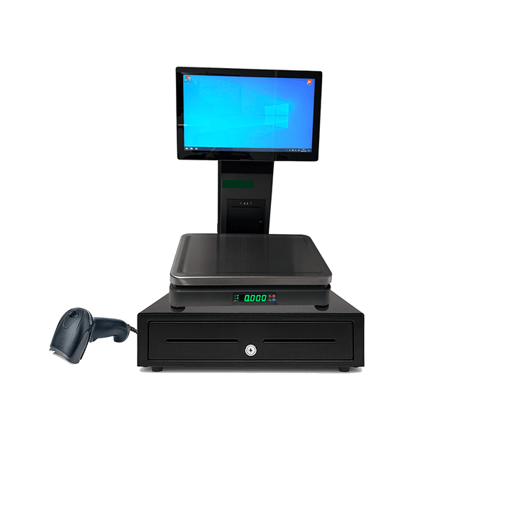 KIT Punto Venta AIO S900 2 Pantallas Táctil 15 con Balanza 30kg INTEL I5 4GB M2.SSD 80mm Full Venta e Inventario 1