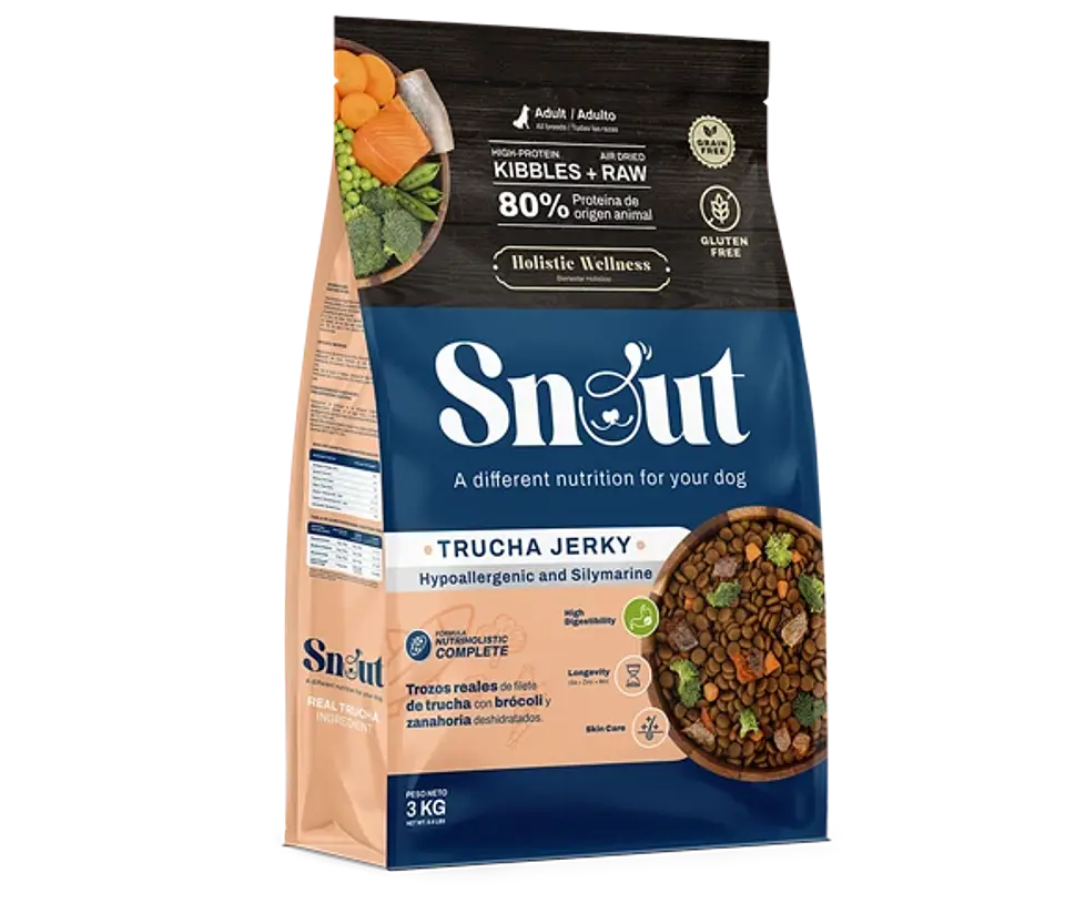 Snout croqueta 3kg Trucha All Breeds Hypoallergenic 1